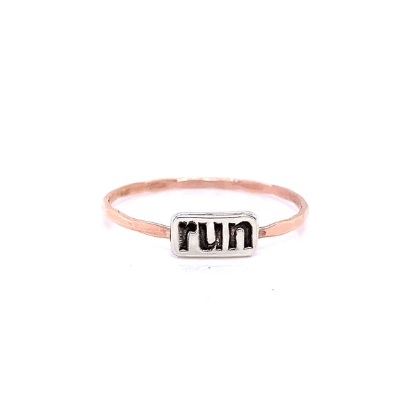 Sterling Runner Ring, Gift For Runner, Marathon Gift, Runner Ring, Gift For Runners, Ring For Runner, Half Marathon Gift, Runner Jewelry