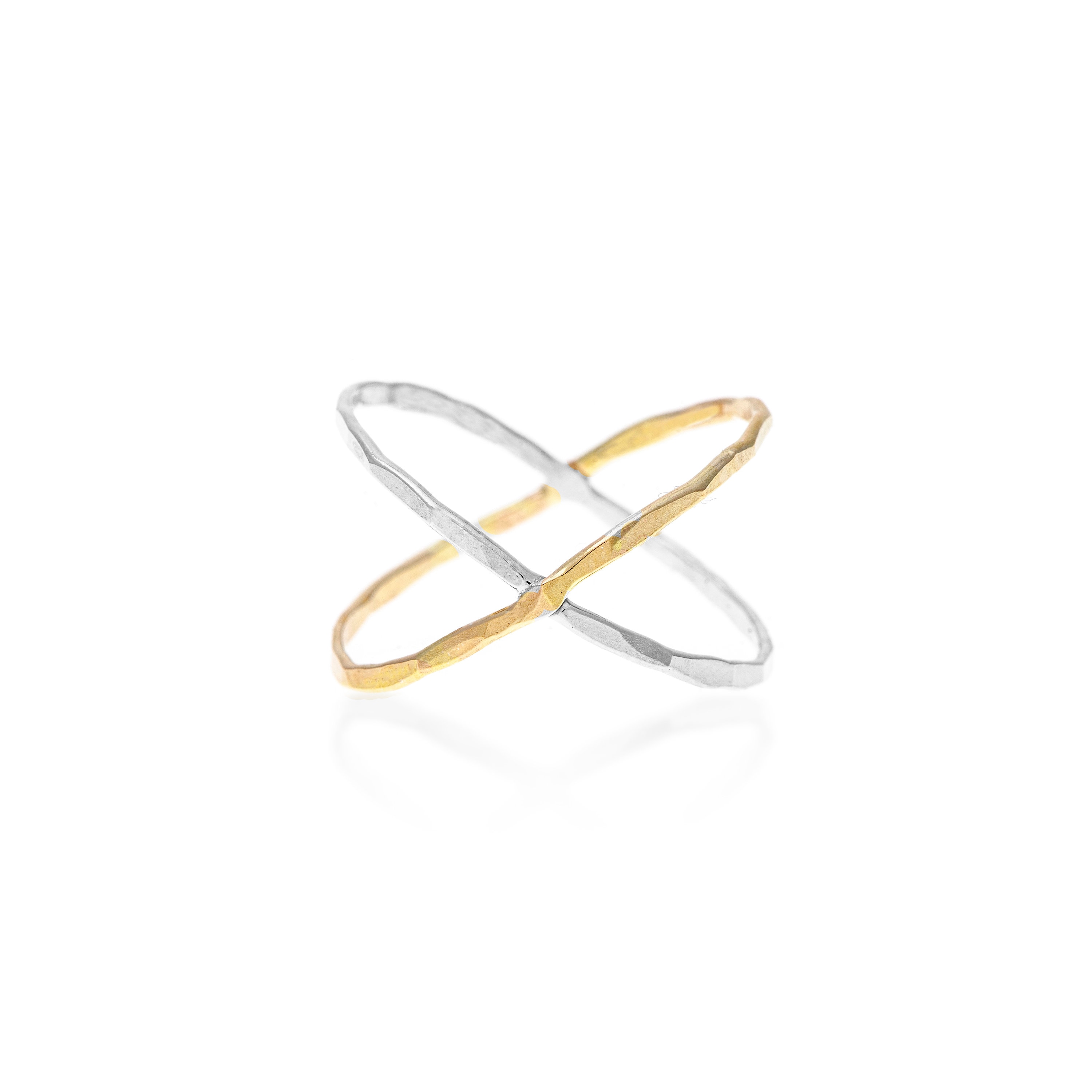 Two Tone Cross Ring - Etsy