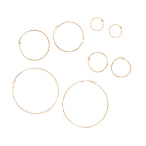 Lightweight Hammered Gold-Filled Hoop Earrings - Available in Multiple Sizes, Handcrafted, Elegant Everyday Wear