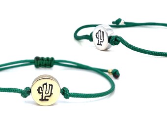 Desert Inspired Cactus Friendship Bracelet – Adjustable Macrame