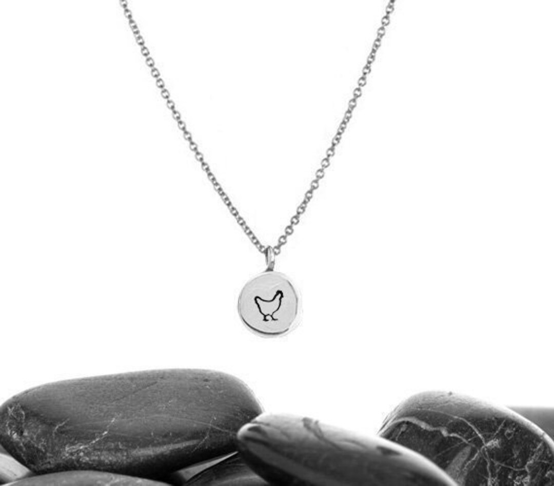 Silver Hen Necklace, Silver Chicken, Sterling Silver, Farm Animal ...