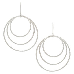 Circle Earrings, Geometric Earrings, Silver Earrings, Dangle Earrings, Hoop Earrings, Simple Earrings, Lightweight Earrings, Sterling Silver