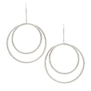 Circle Earrings, Geometric Earrings, Silver Earrings, Dangle Earrings, Hoop Earrings, Simple Earrings, Lightweight Earrings, Sterling Silver