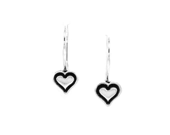 Heart Charm Cut Out Dangle Earrings