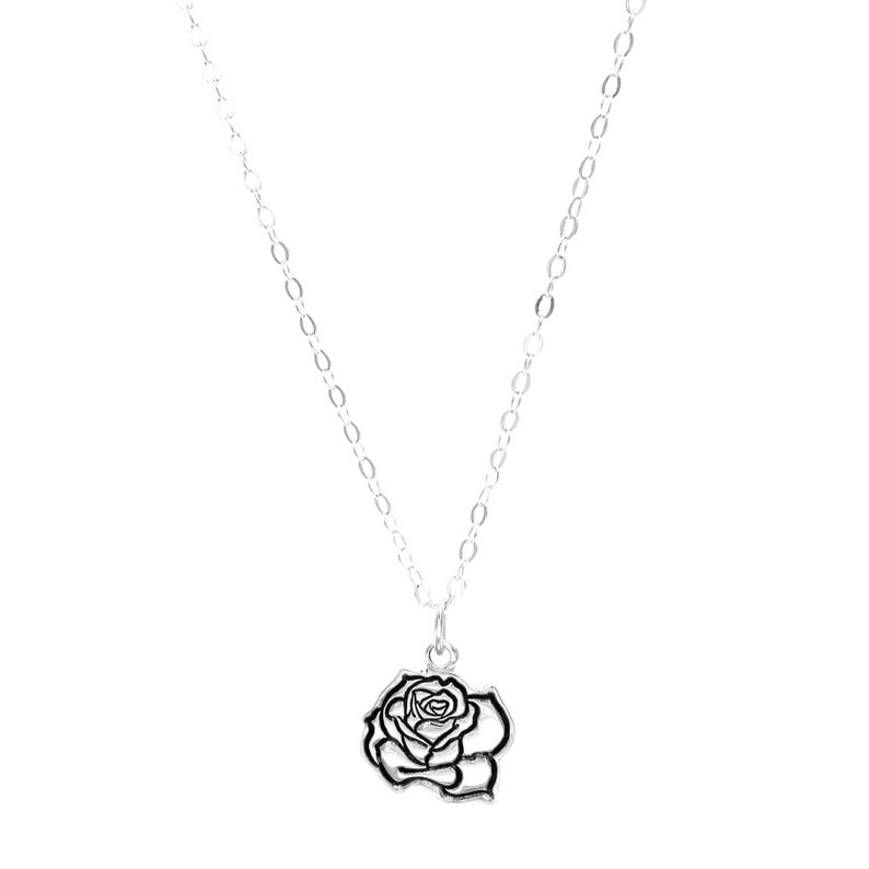 Ready to Ship Rose Birth Flower Necklace June Birth Month Charm in