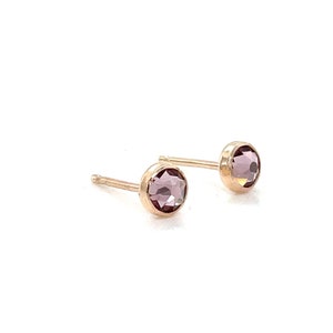 Handmade Alexandrite Stud Earrings, Sterling Silver or Gold Filled - June Birthstone Crystal Studs