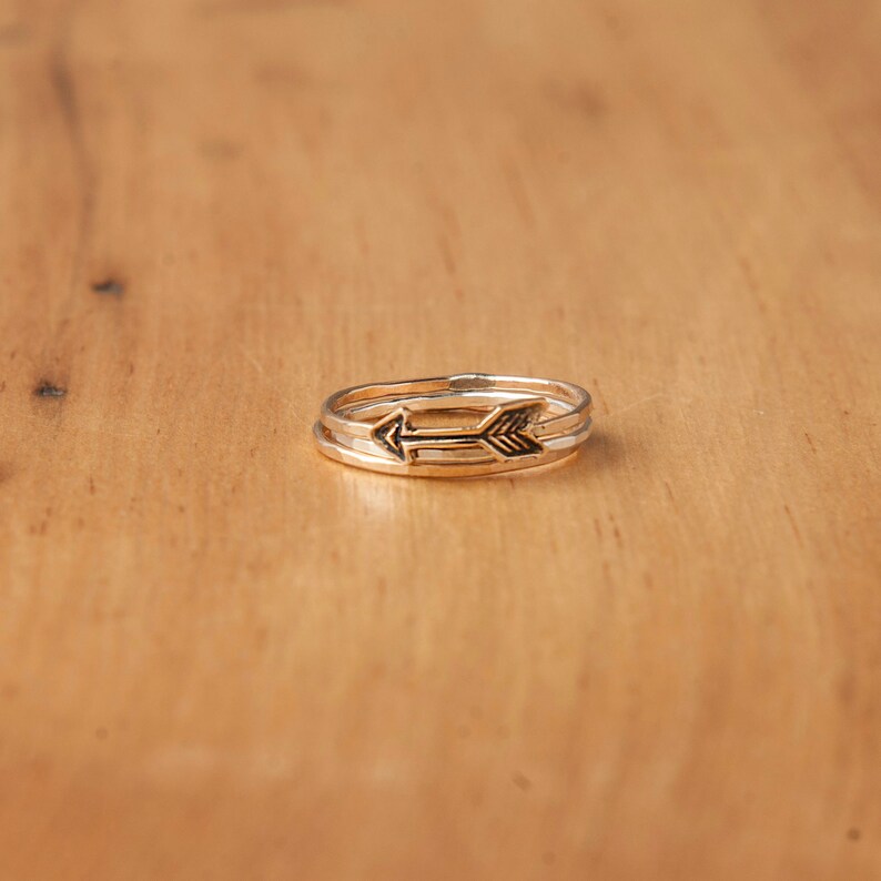 Hammered Stacking Band in Gold Filled, Rose Gold Filled or Recycled Sterling Silver image 6