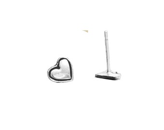 Stud Earrings, Minimalist Earrings, Silver Earrings, Dainty Earrings, Heart Stud, Heart Earrings, Heart Stud Earrings, Sterling Silver