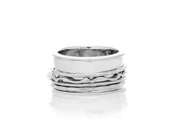 Interchangeable Spinning Starter Ring - Customizable with Hammered, Ripple, Smooth Bands in Sterling Silver, Gold Filled, or Rose Gold