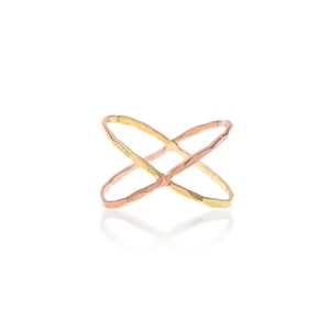 Criss Cross Ring, Gold X Ring, Rose Gold X Ring, Thin Gold Ring, X Cross Ring, Gift For Her, Cross Cross Ring, Dainty Gold Ring
