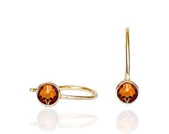 Handmade Topaz Crystal Drop Earrings - November Birthstone Jewelry for Elegant Style