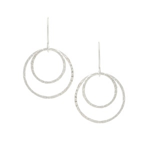 Circle Earrings, Geometric Earrings, Silver Earrings, Dangle Earrings, Hoop Earrings, Simple Earrings, Lightweight Earrings, Sterling Silver