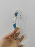 Colorful Clear Resin Mini Comb, Whimsical Colorful Clear Resin Mini Comb with Real Pressed Flowers, Vibrant Nature-Inspired Resin Mini Comb