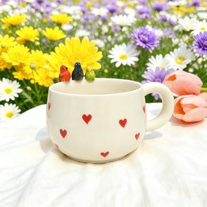 Custom Love Parrot Handmade Ceramic Mug/Custom Love Pet Memorial Gift,Custom Dog Ceramic Mug,Gift For Dog Owner,Birthday Gift,400ML