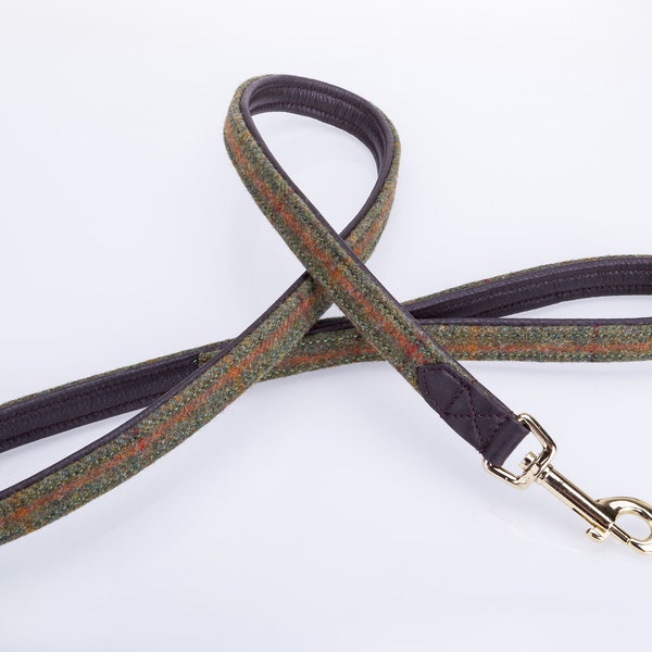 Pear Tannery Tweed Leather Fine Dog Lead 1/2"