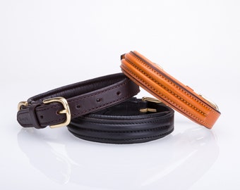 Pear Tannery Elegant Double Raised Leather Dog Collar