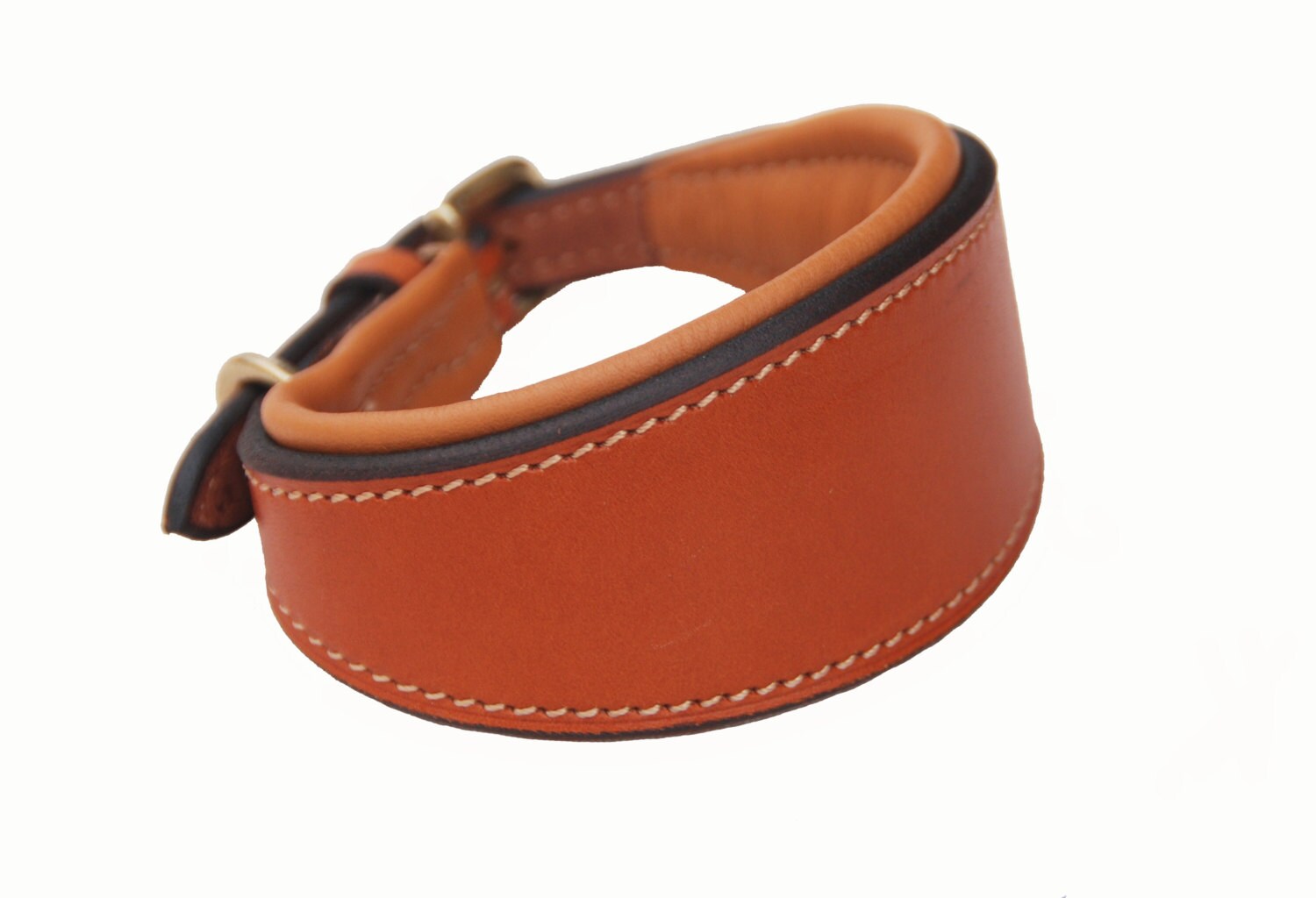 Luxury Grey Hound /Whippet leather dog collar with solid brass Etsy