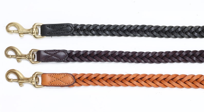 Pear Tannery Plaited Leather Dog Lead 3/4 image 2