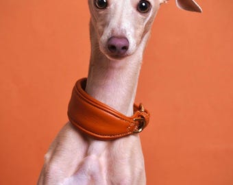 Pear Tannery Greyhound Super Soft Leather Padded Collar