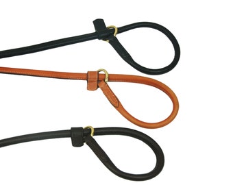 Pear Tannery Rolled Slip Leather Dog Lead