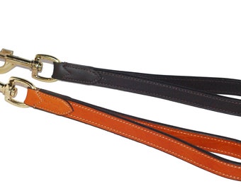 Pear Tannery Luxurious Leather Short Dog Lead 3/4