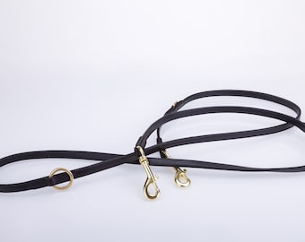 Pear Tannery Fine Flat Adjustable Training Leather Dog Lead 1/2"
