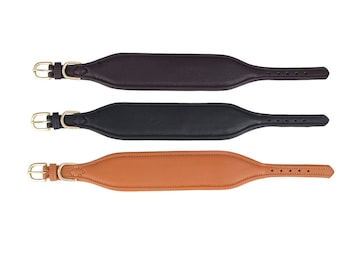 Pear Tanner Super Soft breites Leder Gepolstertes Halsband