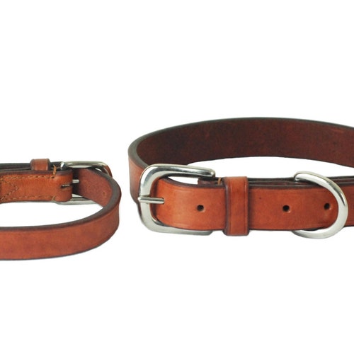 Pear Tannery Plaited Leather Dog Collar Etsy
