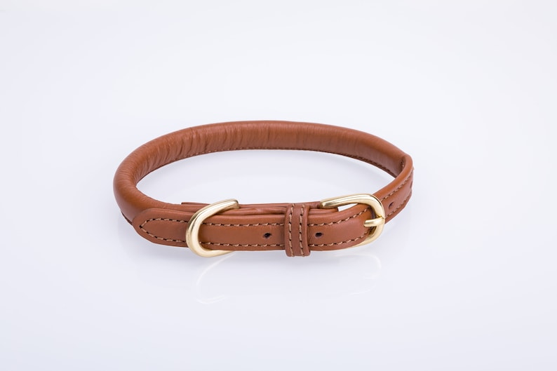 Pear Tannery Super Soft Rolled Leather Dog Collar Etsy UK