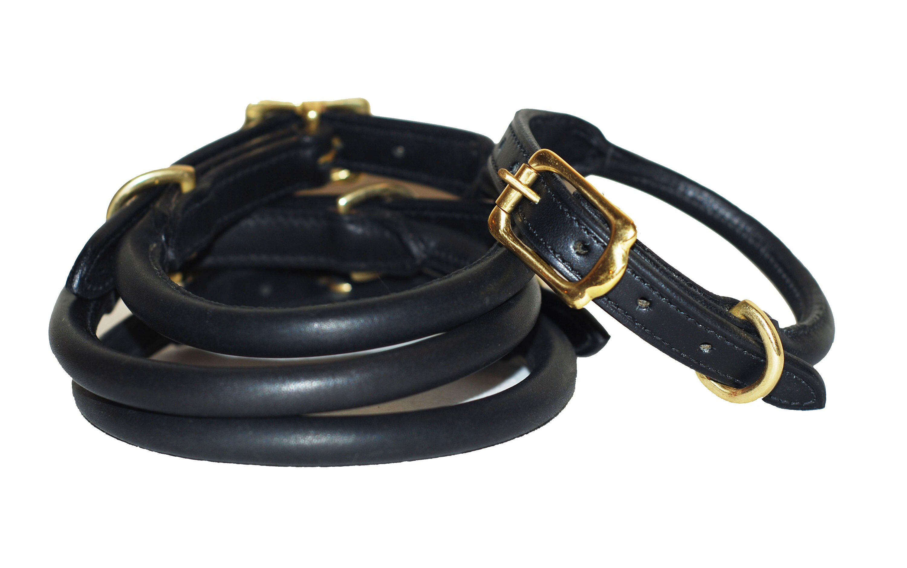 Pear Tannery Rolled Leather Dog Collar Etsy UK