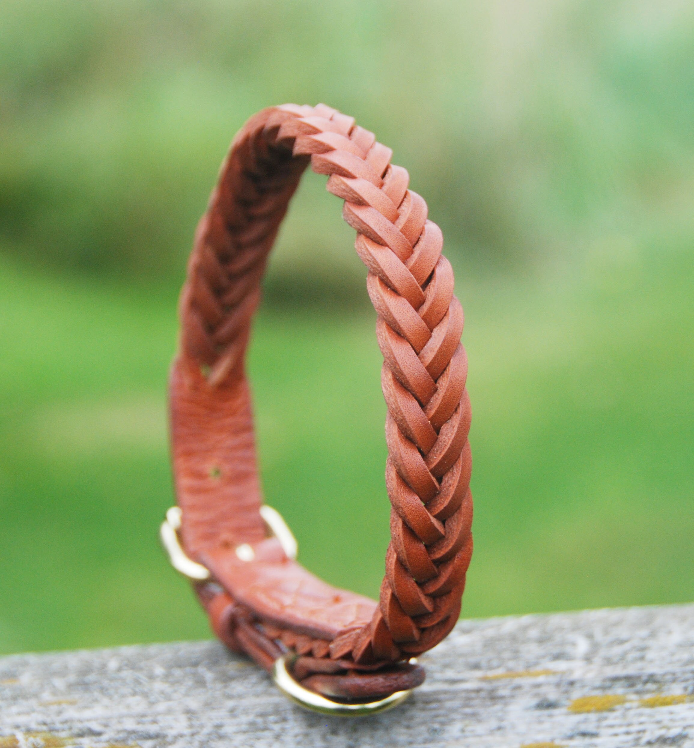 Pear Tannery Plaited Leather Dog Collar Etsy UK