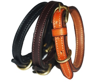 Pear Tannery Fine Flat Leather Dog Collar