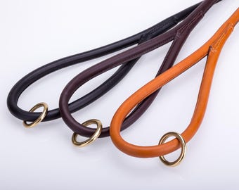 Pear Tannery Fine Rolled Leather Dog Lead 0.3"