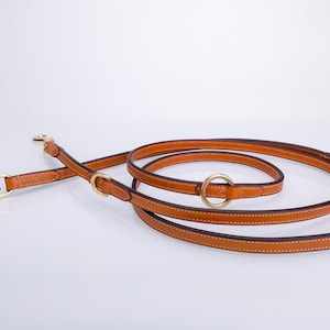 Pear Tannery Adjustable Training Flat Leather Dog Lead