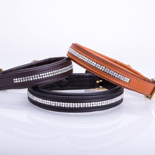 Pear Tannery Brass Clincher Leather Dog Collar Etsy