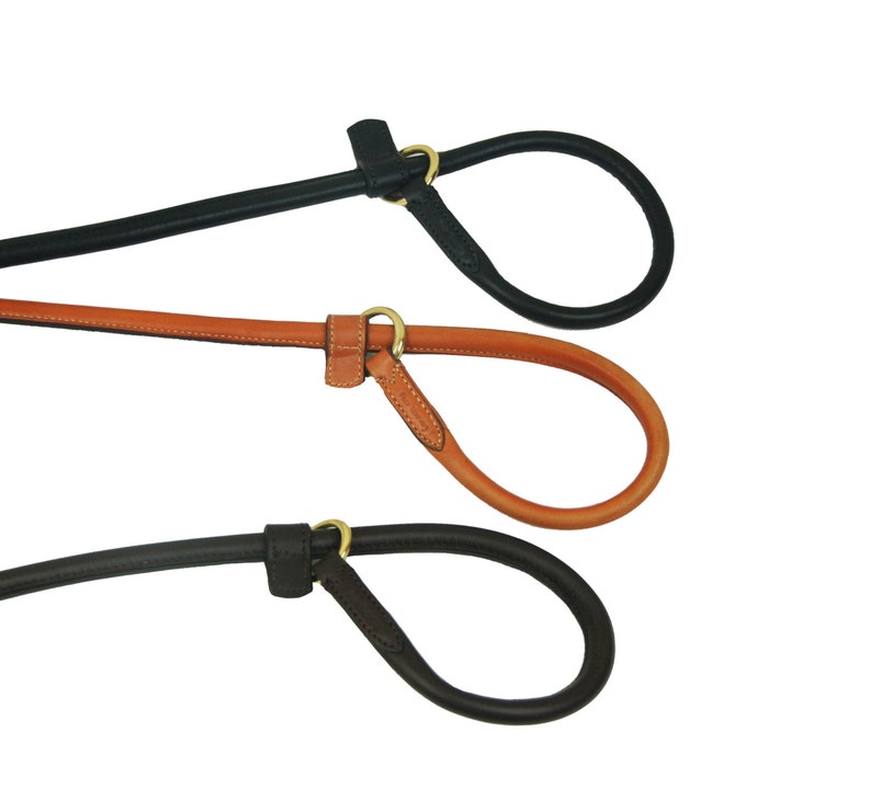 Pear Tannery Fine Rolled Leather Slip Dog Lead Etsy UK