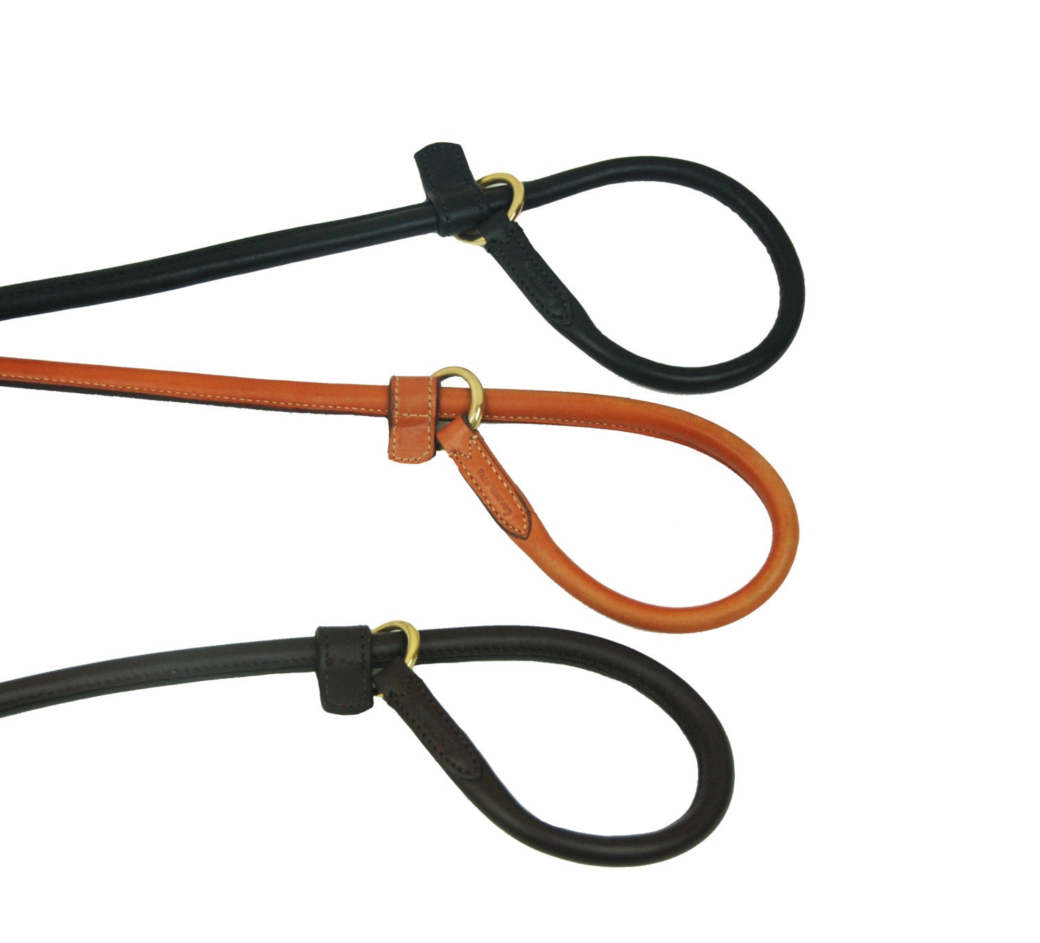 Pear Tannery Fine Rolled Leather Slip Dog Lead - Etsy UK