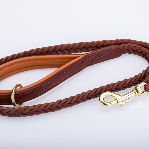 Pear Tannery Plaited Leather Dog Collar Etsy