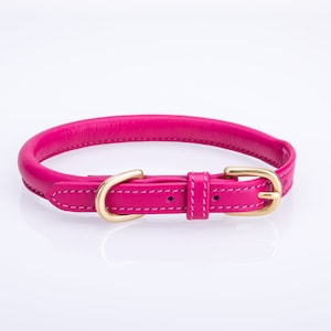 Pear Tannery Super Soft Rolled Leather Dog Collar image 2