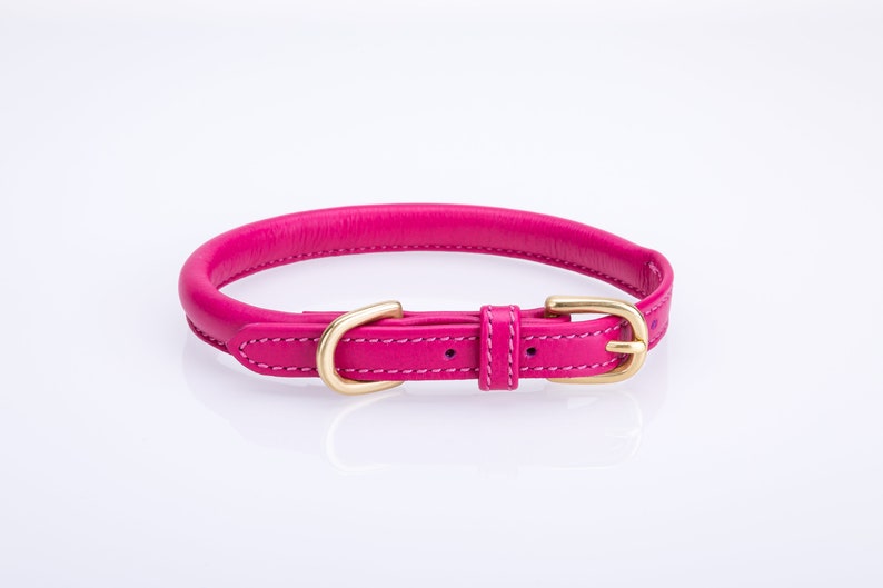 Pear Tannery Super Soft Rolled Leather Dog Collar image 2
