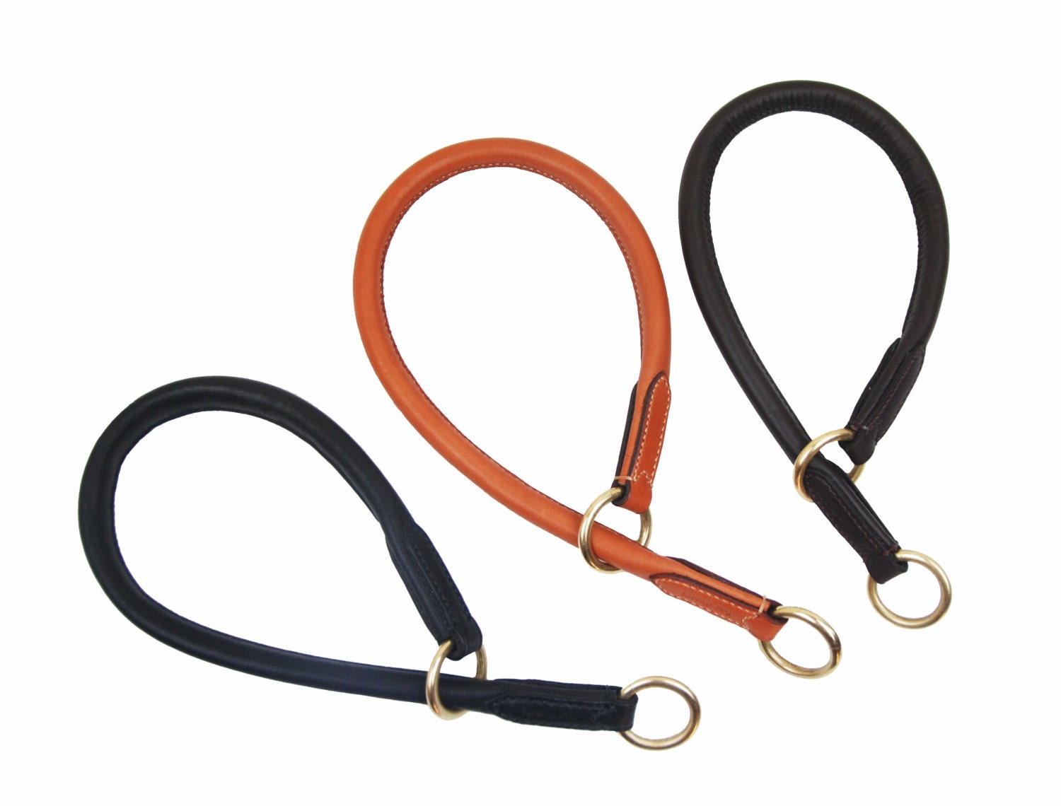 Handmade rolled Soft European leather Slip dog collar with Etsy