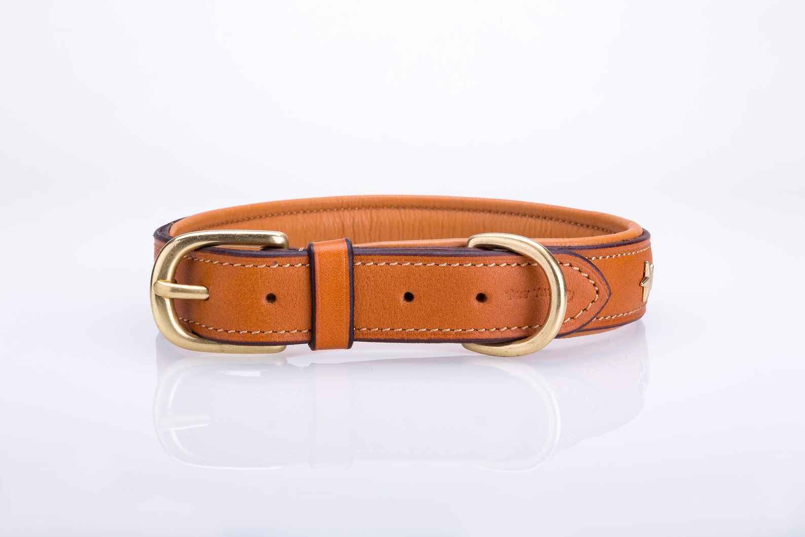 Pear Tannery Padded Leather Dog Collar With Star Etsy UK