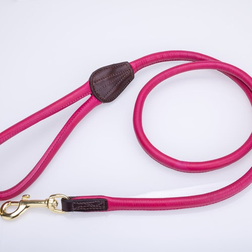 Pear Tannery Rolled Leather Dog Collar Etsy UK