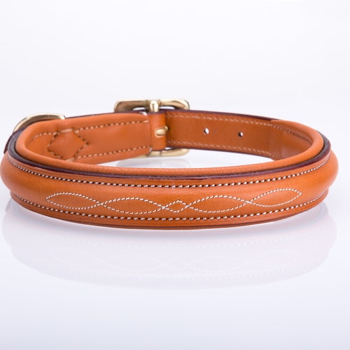 Pear Tannery Plaited Leather Dog Collar Etsy