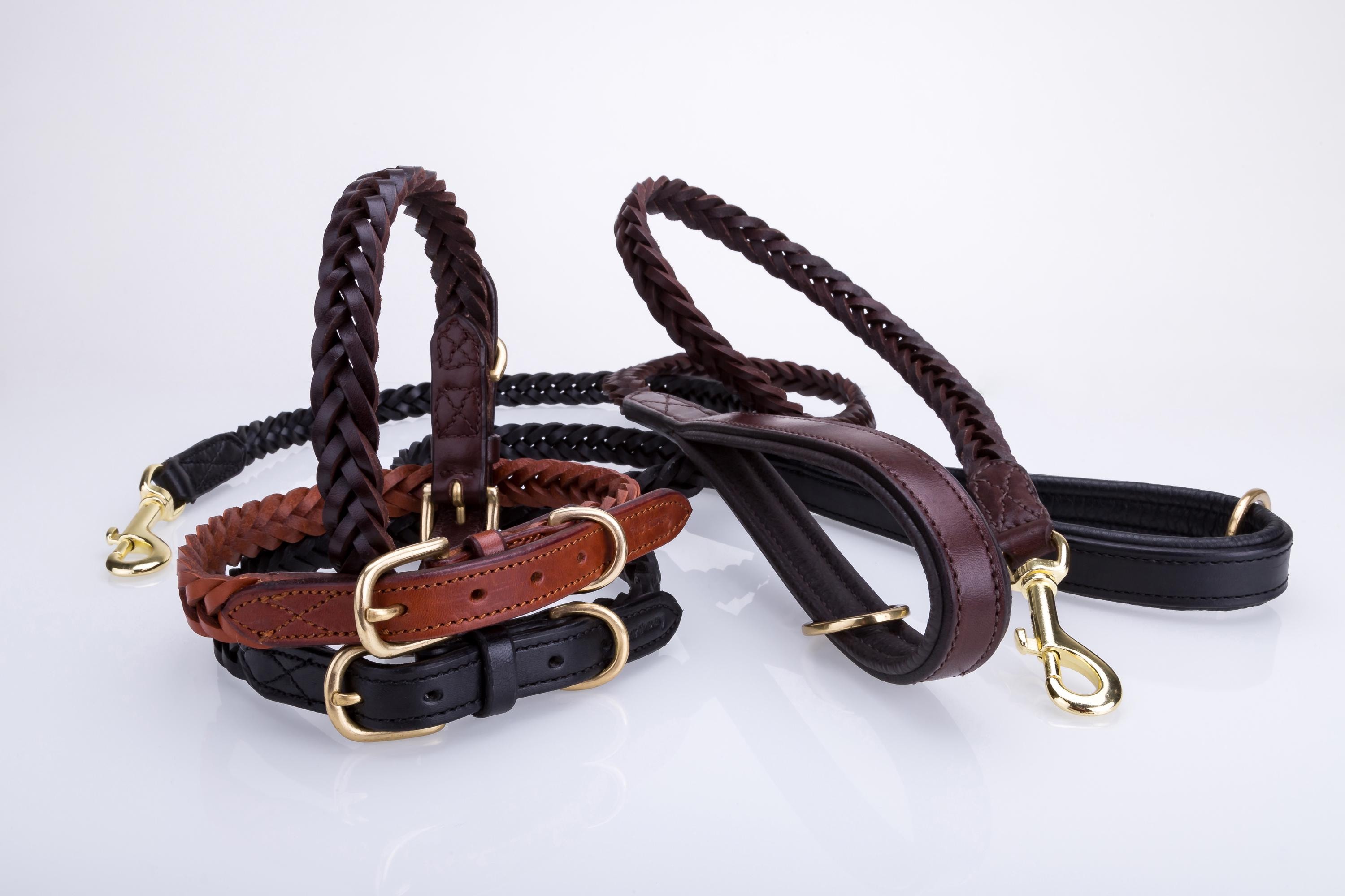 ペア・タンナリー編み込みレザー犬用首輪 - Etsy 日本