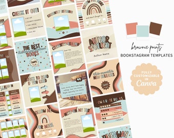 Neutral Aesthetic Bookstagram Templates | Instagram Canva Posts for Book Reviews & Quotes