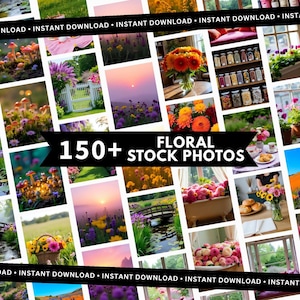 Aesthetic Floral Stock Photos – Whimsical Garden Photography Bundle, Pastel Flower Images for Branding, Social Media, and Blog Use
