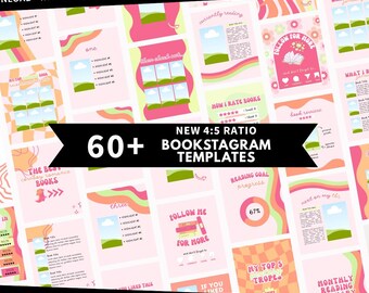 Bookstagram Canva Templates: Retro Buchliebhaber Instagram Posts PDF Download