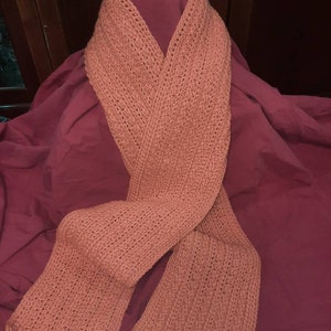 Handmade Crocheted Ribbed &quot;Terracotta&quot; Scarf,  Perfect for Women or Men
