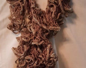 Handmade Crocheted  Boutique Filigree Sashay Scarf.&quot;Menagerie (Gold)&quot; Perfect for all year, Great length to wear in many styles. 126&quot;x4&quot;